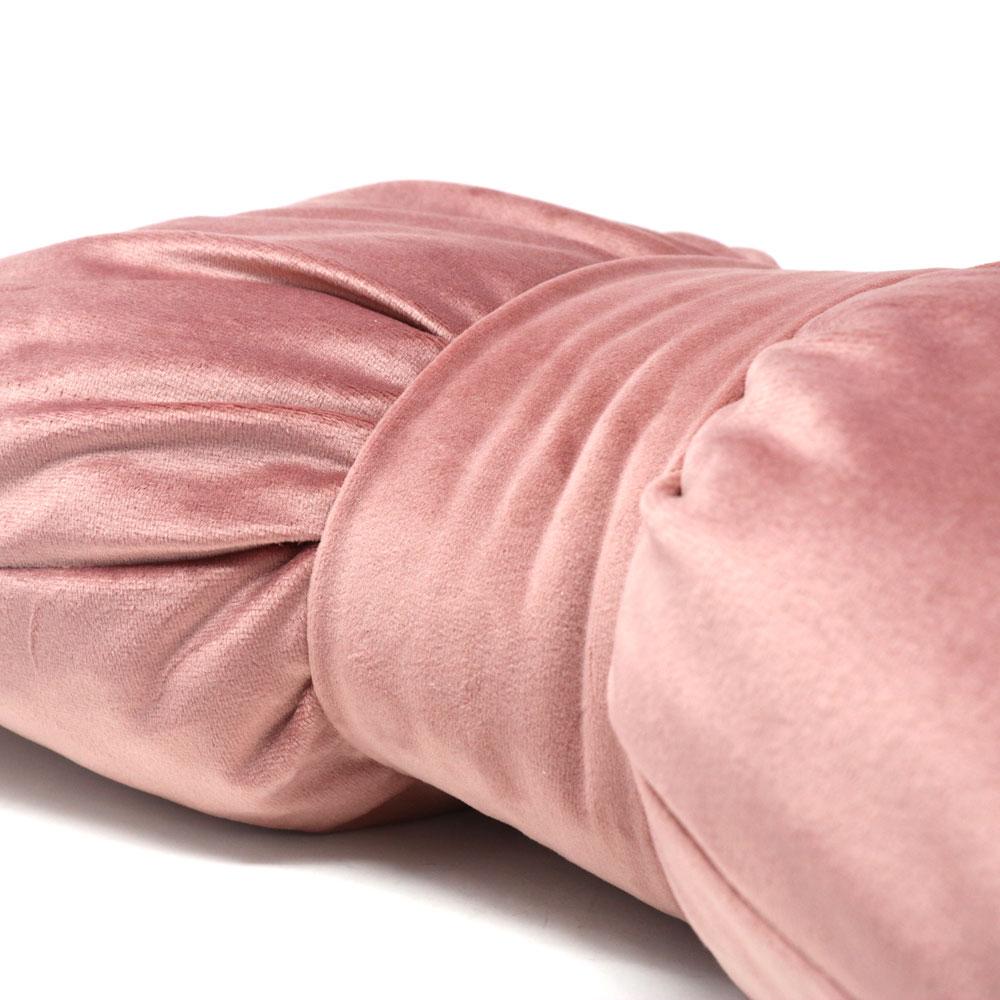 Bow cushion in Antique Pink velvet