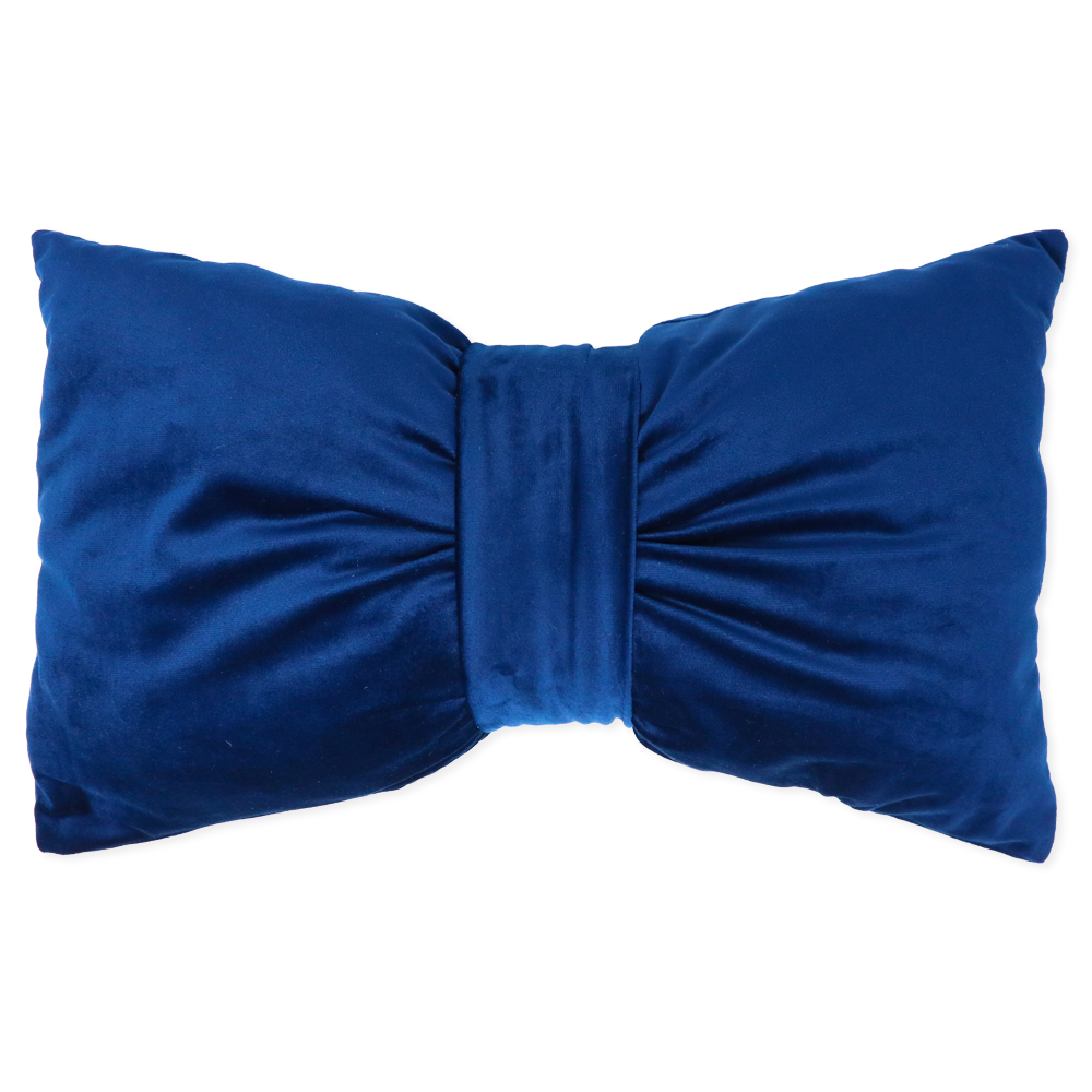 Cuscino Fiocco in velluto Blu