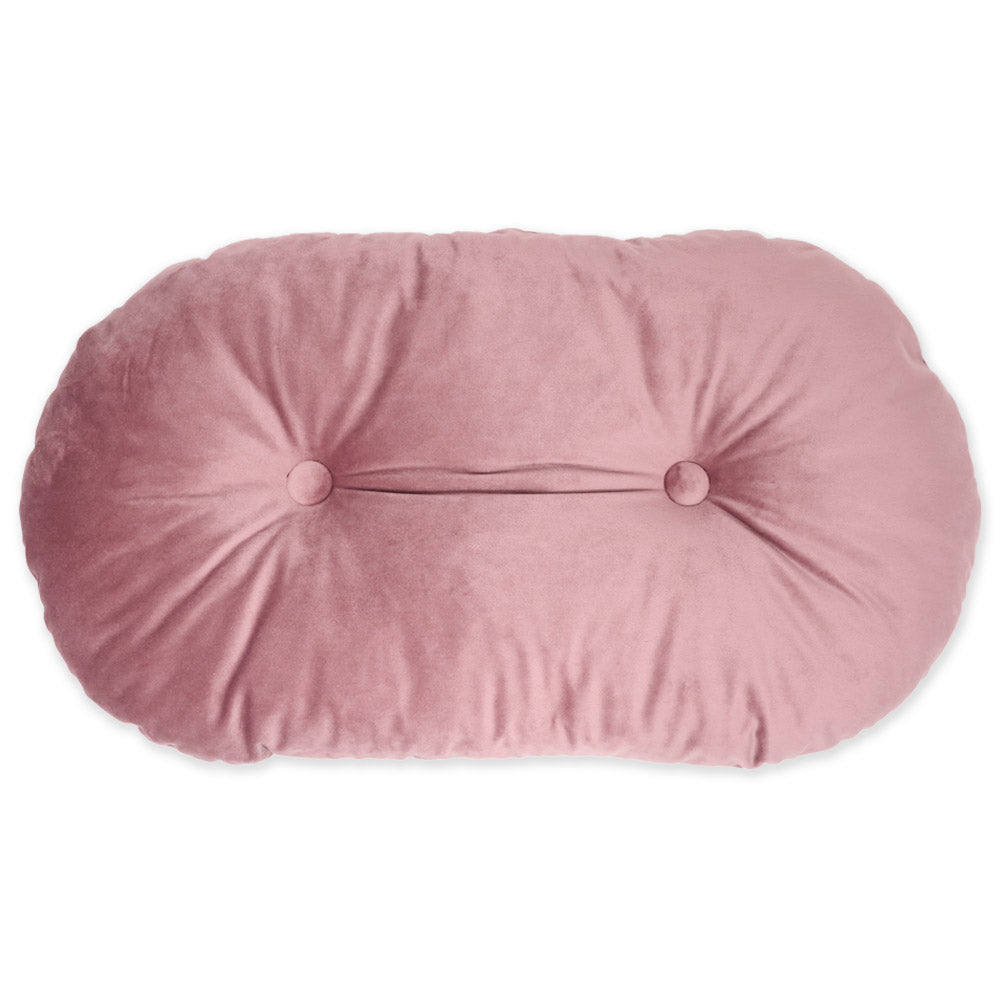 Oval cushion in antique pink velvet