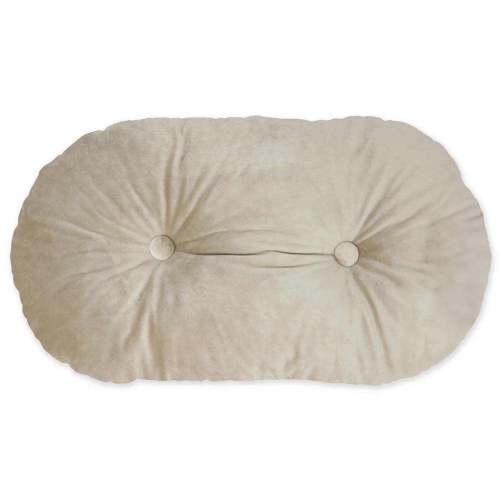 Oval cushion in dove gray velvet