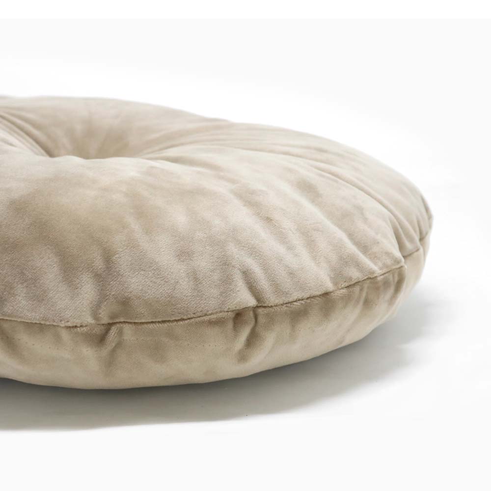 Oval cushion in dove gray velvet