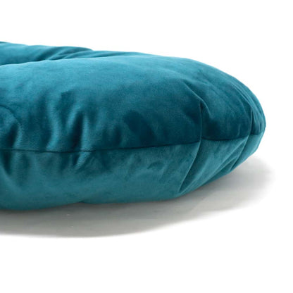 Oval cushion in Petrol velvet