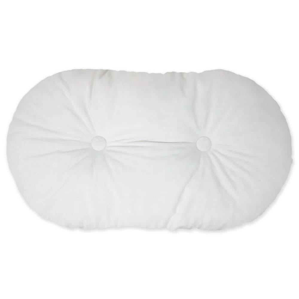 Oval cushion in White velvet