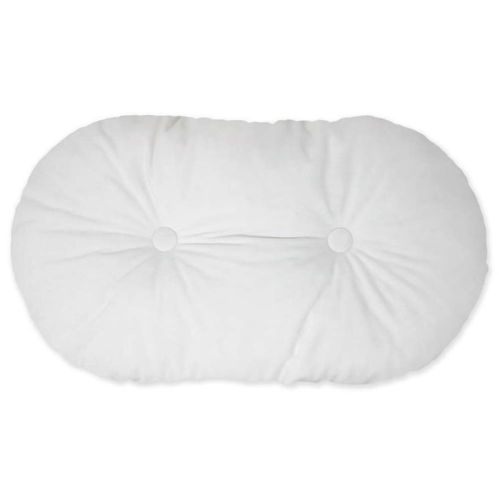 Oval cushion in White velvet