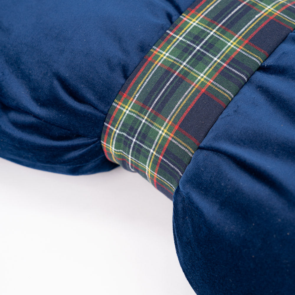 Cuscino Fiocco Velluto dettaglio Tartan