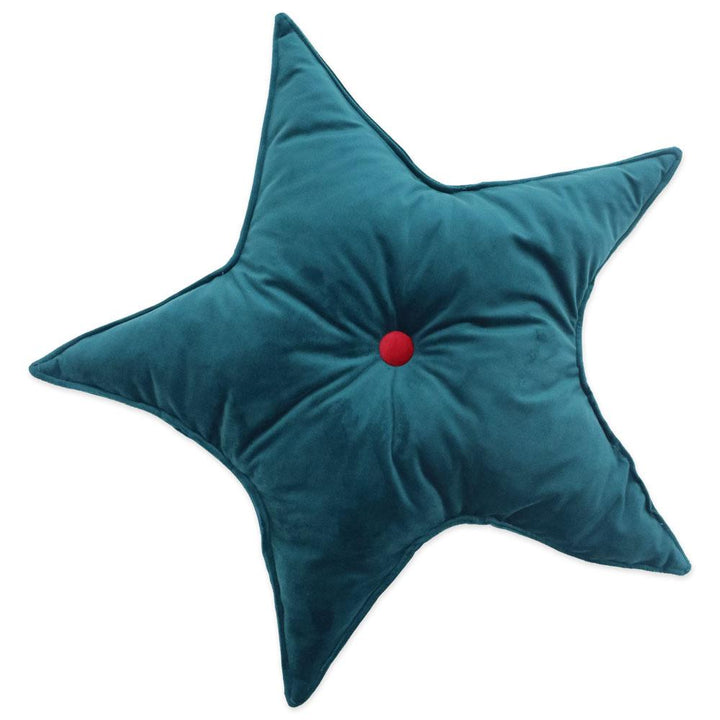 Petrol Velvet Star Cushion