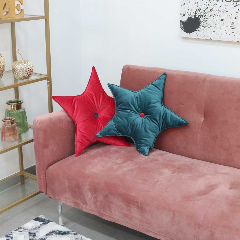 Red Velvet Star Cushion