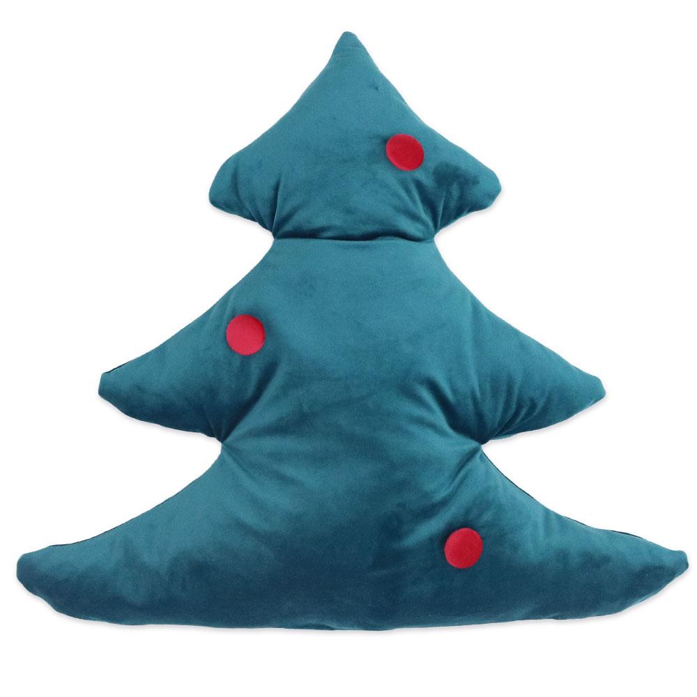 Petrol Velvet Tree Cushion