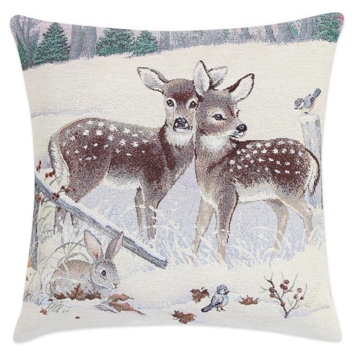 Fawns Embroidered Cushion