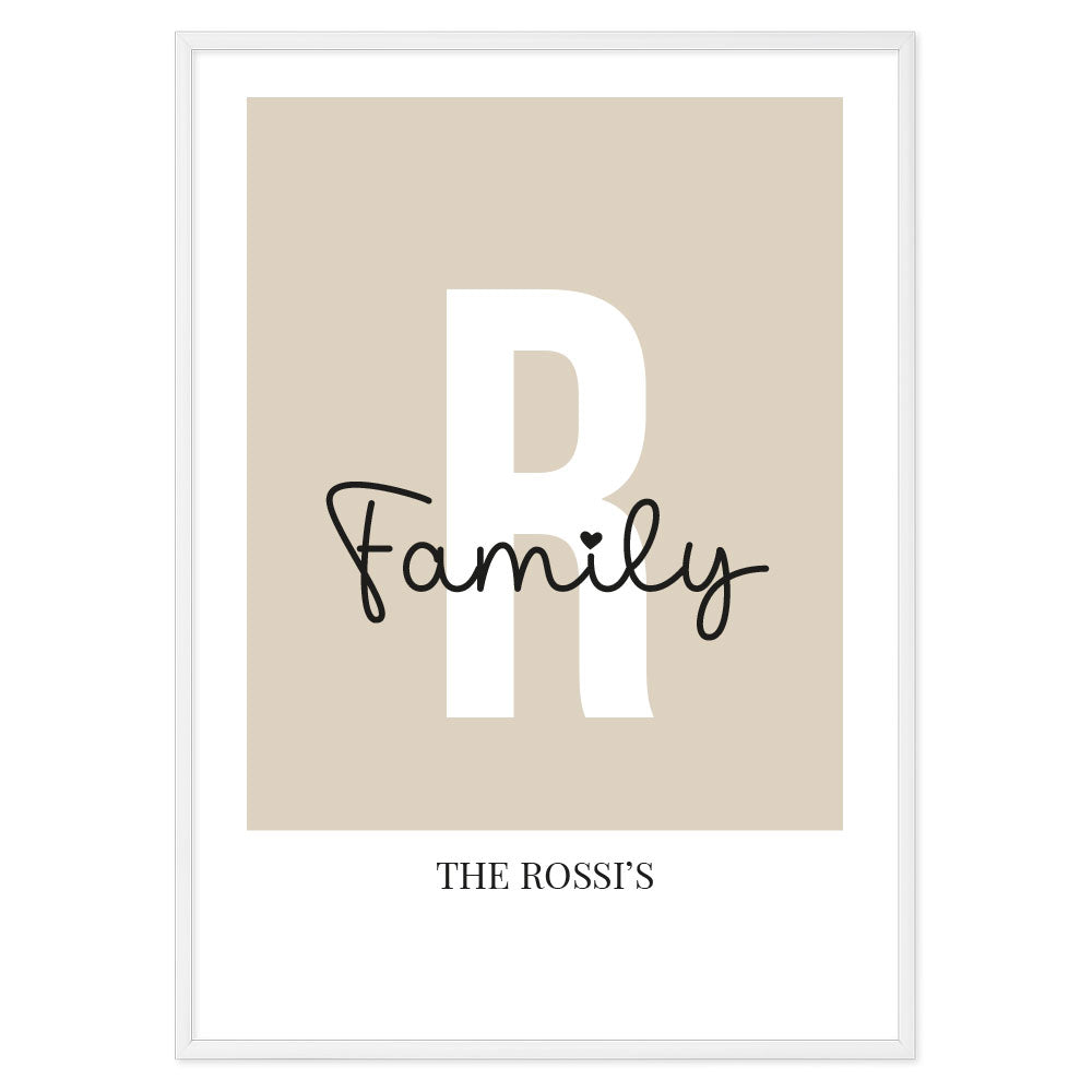 Poster Personalizzato Iniziale Famiglia