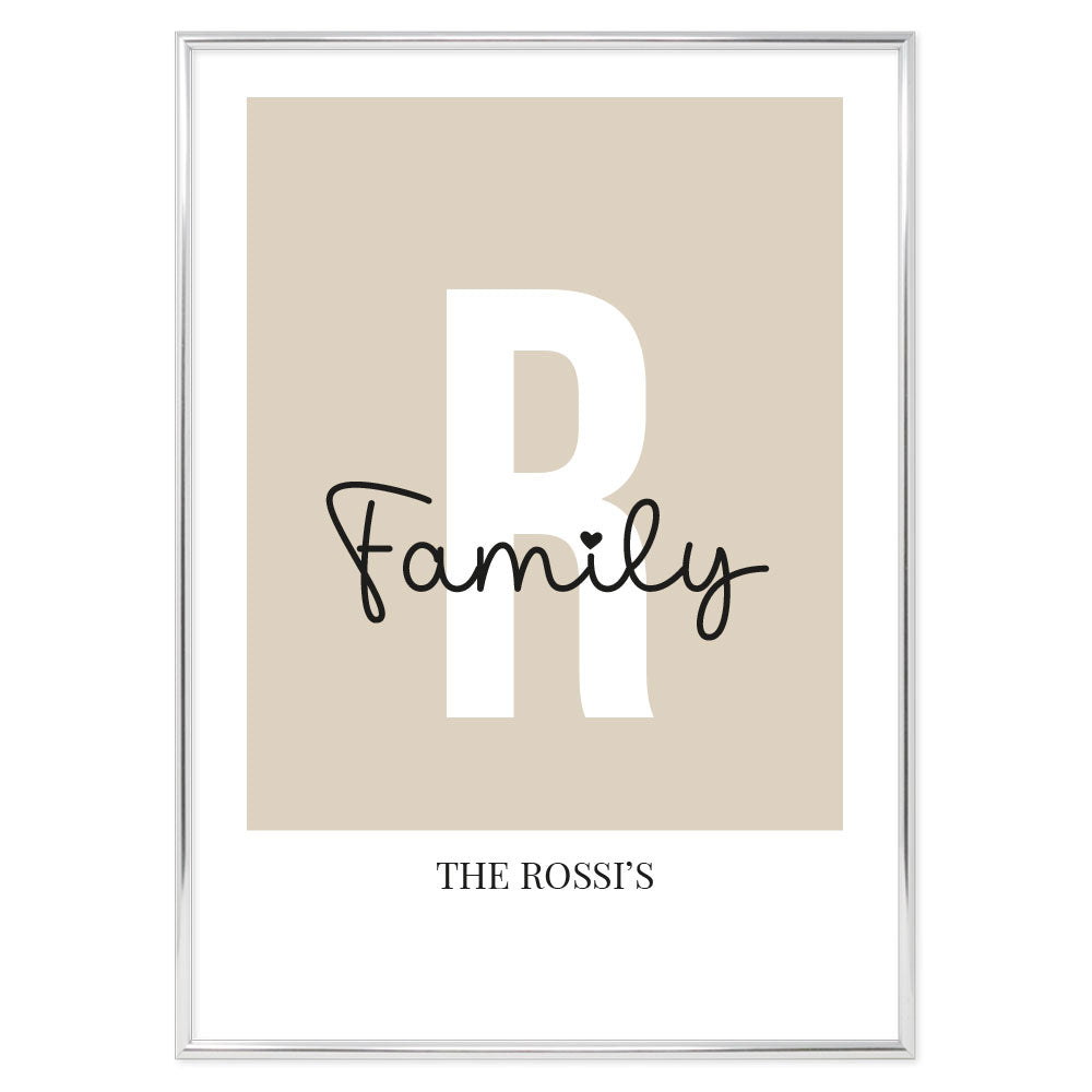 Poster Personalizzato Iniziale Famiglia