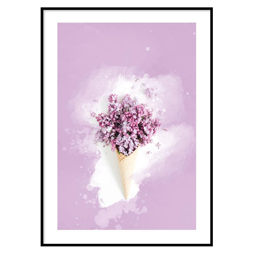 Flowery ice cream poster