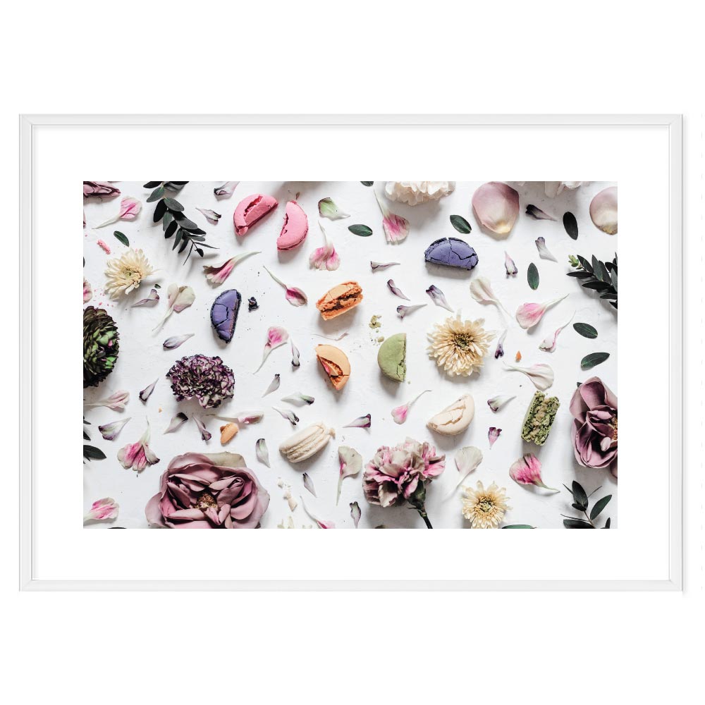 Poster Macarons and Flowers