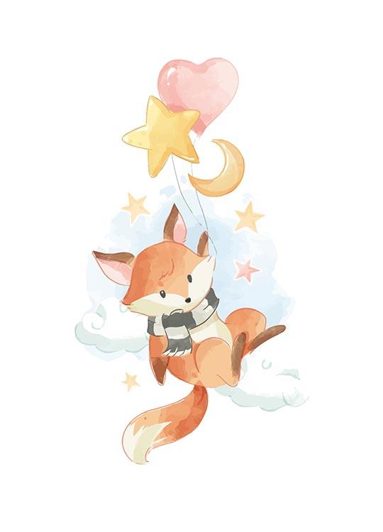 Fox with Balloons