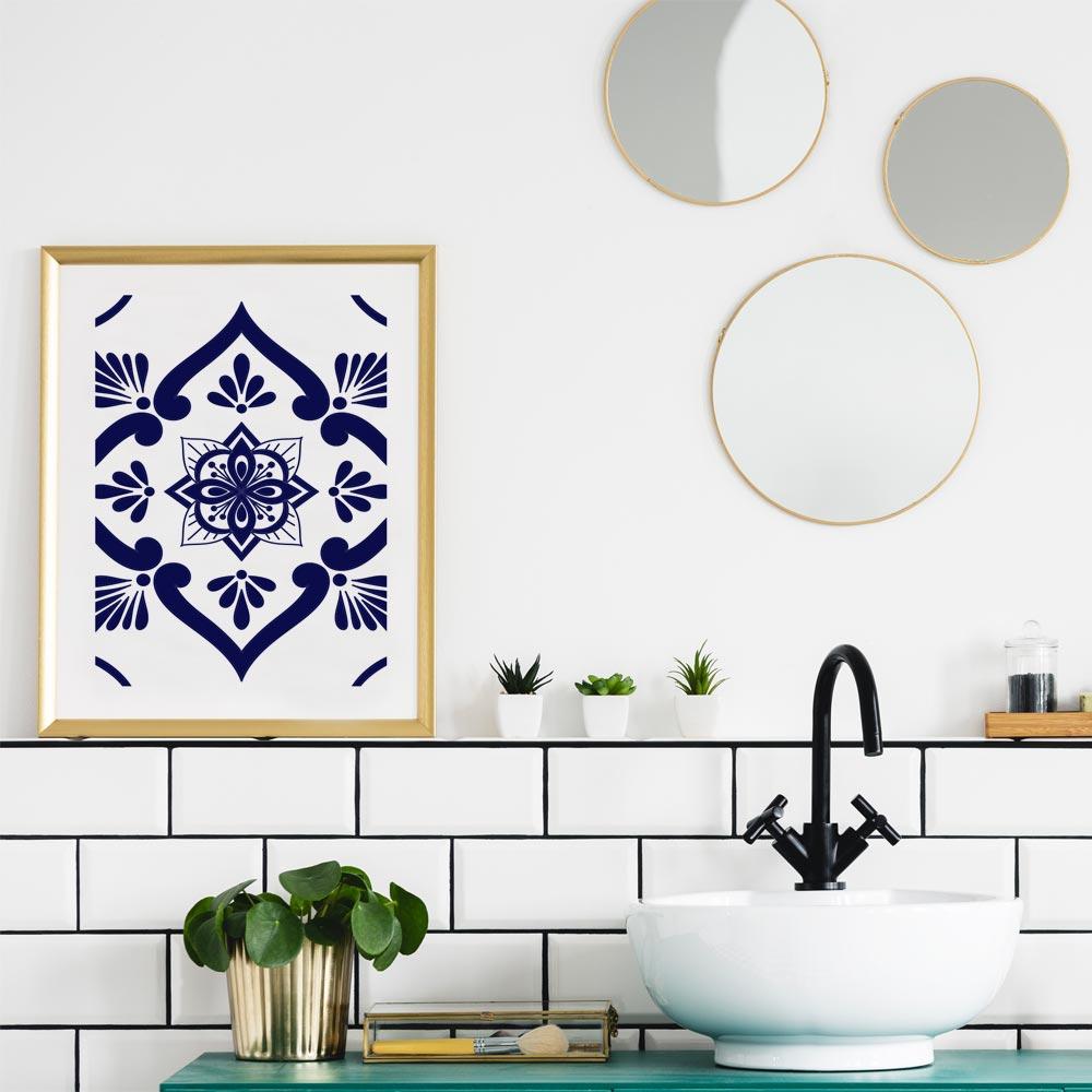 Poster Bagno Ceramic Blue and White