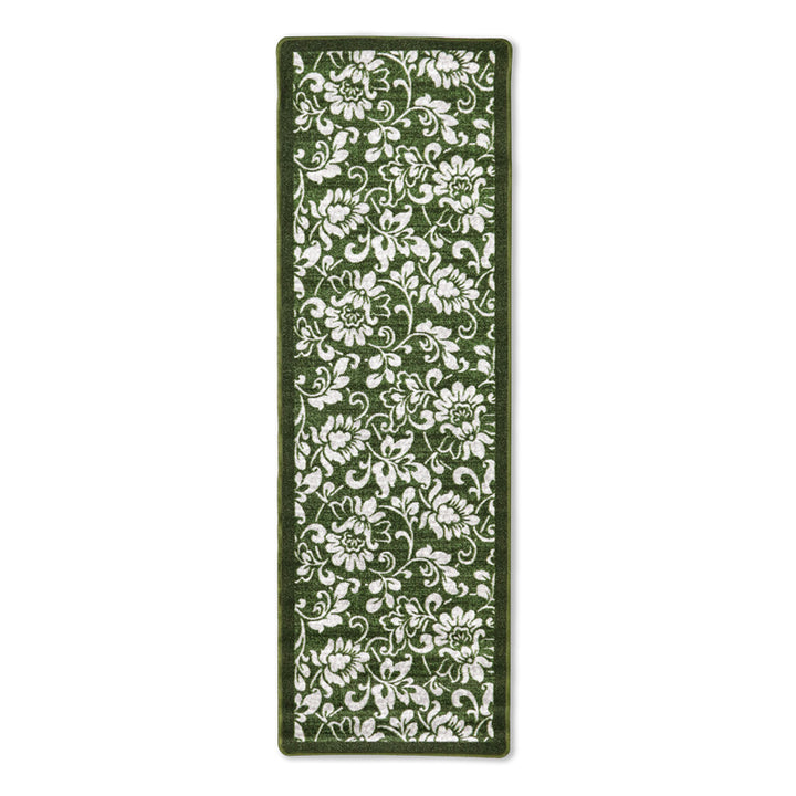 Tappeto da Cucina Antiscivolo floreale verde