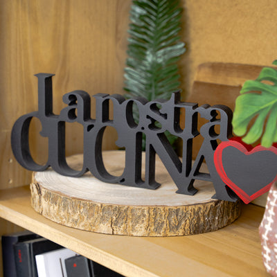 Targa in Legno La Nostra Cucina