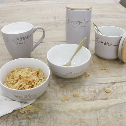 Porcelain bowl Good morning