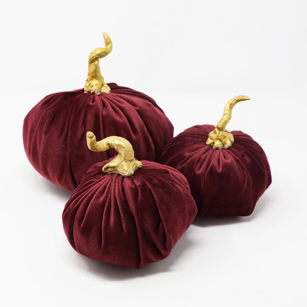 Decorative velvet pumpkin