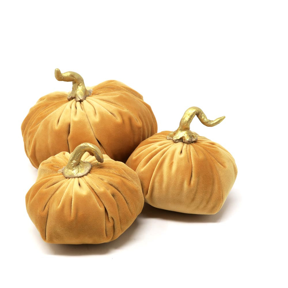 Decorative velvet pumpkin