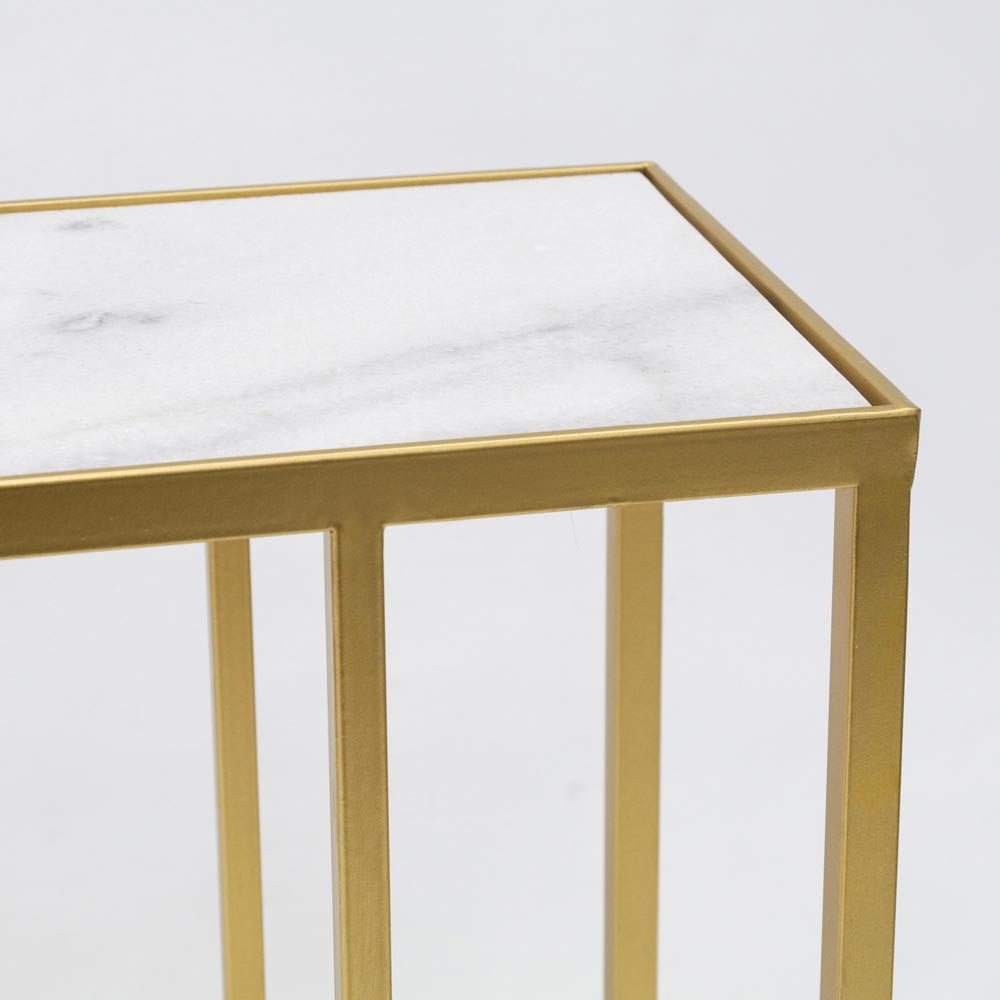 Tavolino marble con struttura in ferro