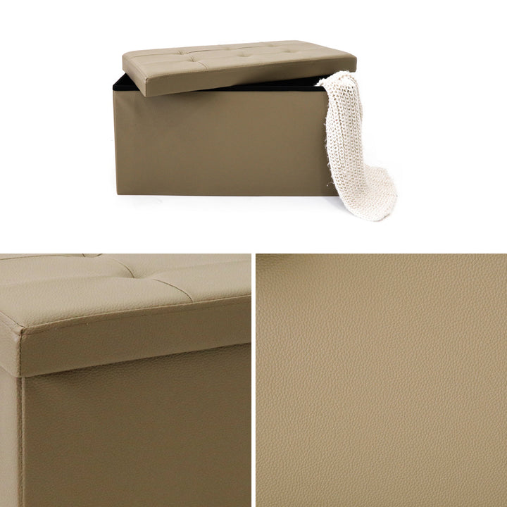 Pouf Contenitore Ecopelle Tortora