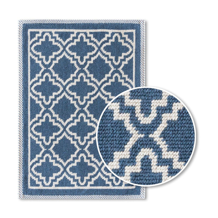 Tappeto da Bagno in Cotone Motivi Blu (5891583869077)