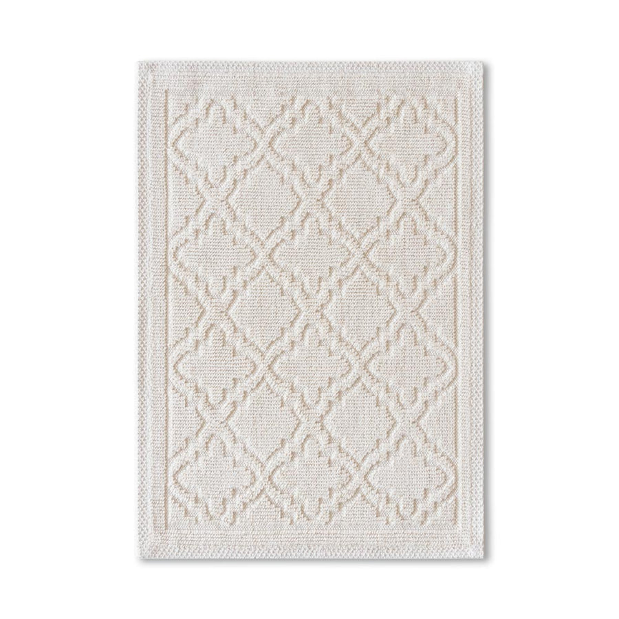 Tappeto da Bagno in Cotone Motivi Bianco (5891583541397)