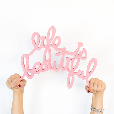 Targa in Legno - Life is Beautiful