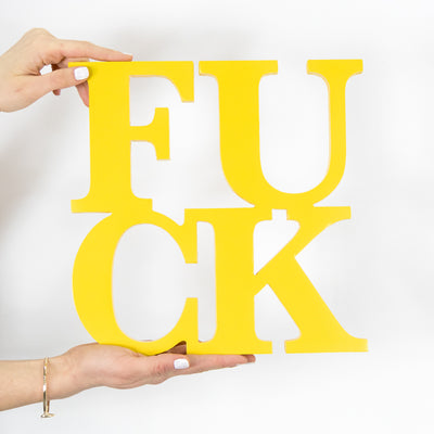 Wooden Plaque - Fuck